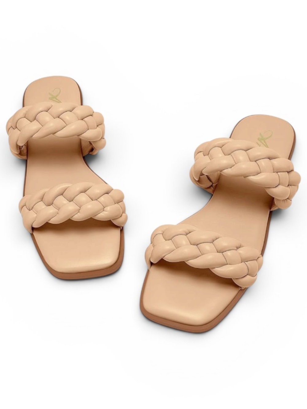 BNWT Athlefit Women's Square Open Toe Braided Sandals 10M